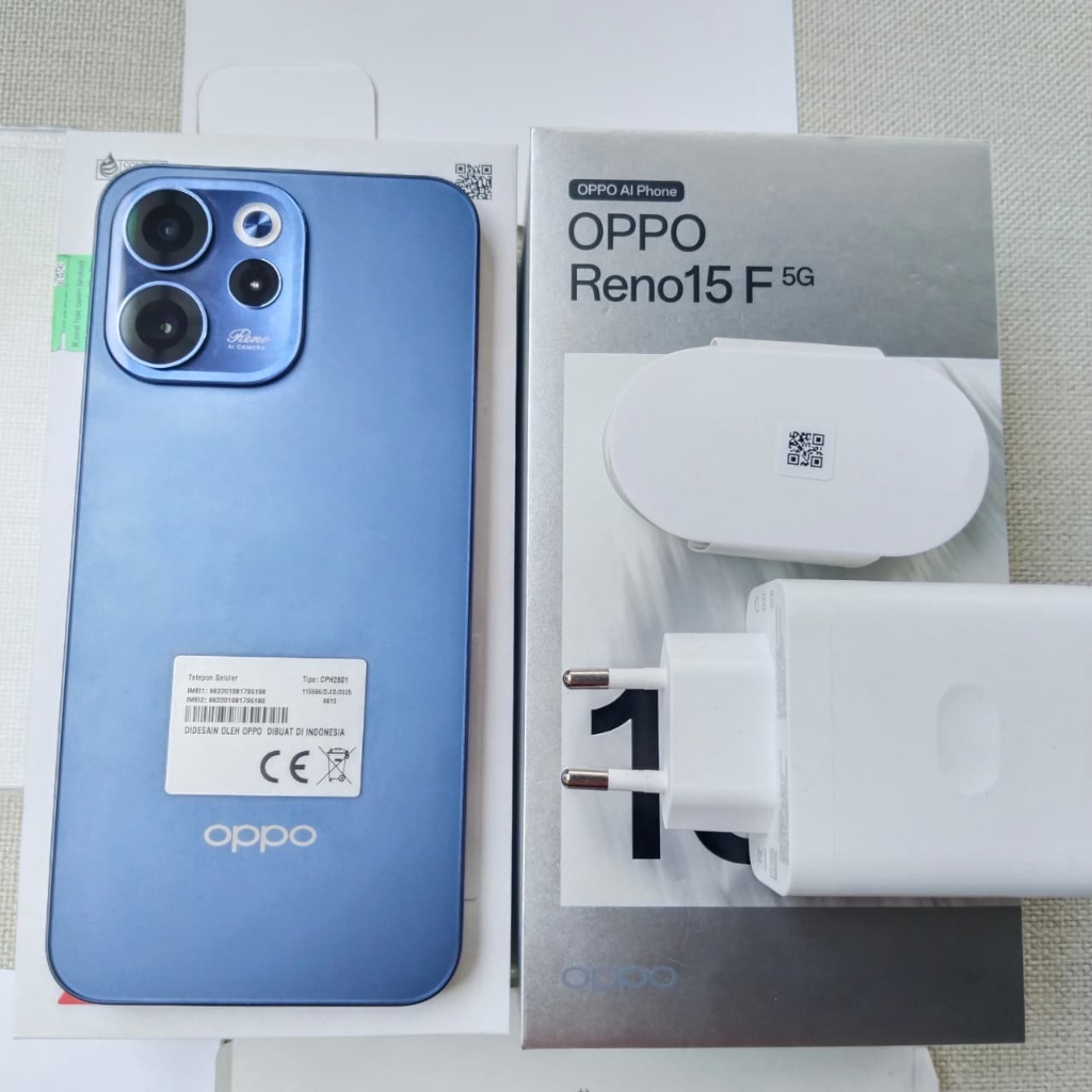 OPPO Reno15F 5G 8GB+256GB Biru Tua | ex demo | Garansi Resmi