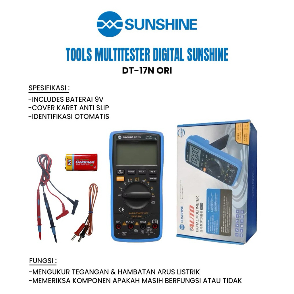 MULTIMETER DT-17N ORI Digital by SUNSHINE