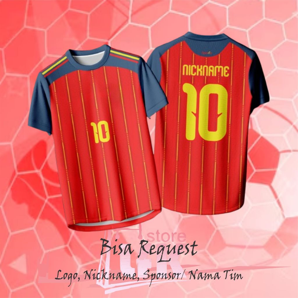 Jersey Bola Spain 2026 Full Patch Piala Dunia  Full Print