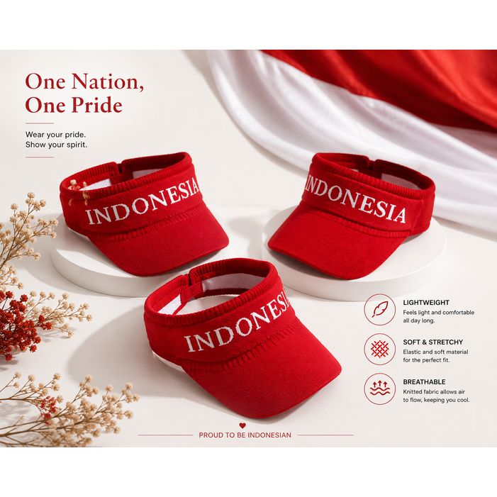 TOPI MERAH PUTIH INDONESIA / TOPI 17 Agustus MERAH PUTIH KEMERDEKAAN