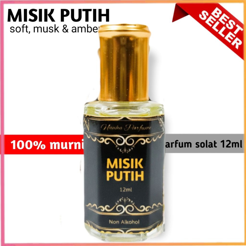 (Misik Putih) Parfum Non-Alkohol 12ml//Misik Putih //Non -alkohol 12ml