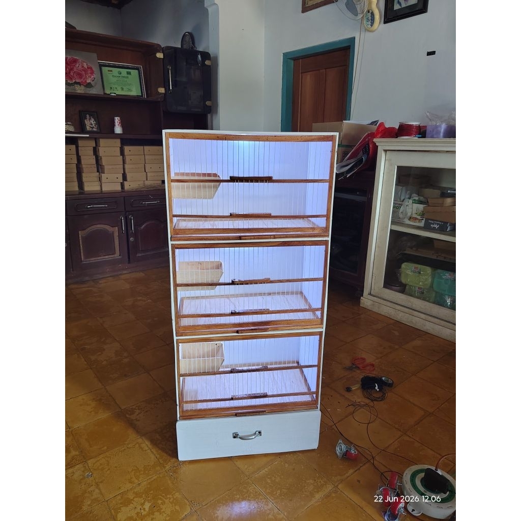 Box Ternak kenari isi 3 pakai laci
