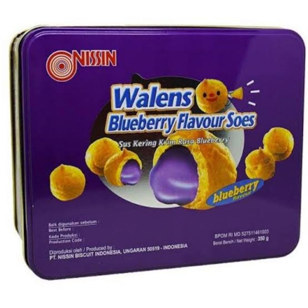 Nissin Wallens Soes Kaleng Blueberry 350gr