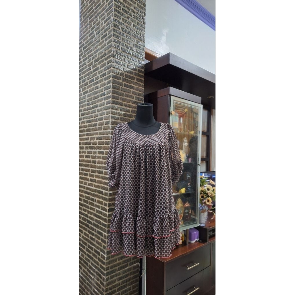 Tunik sifon/ Blues lengan Balon
