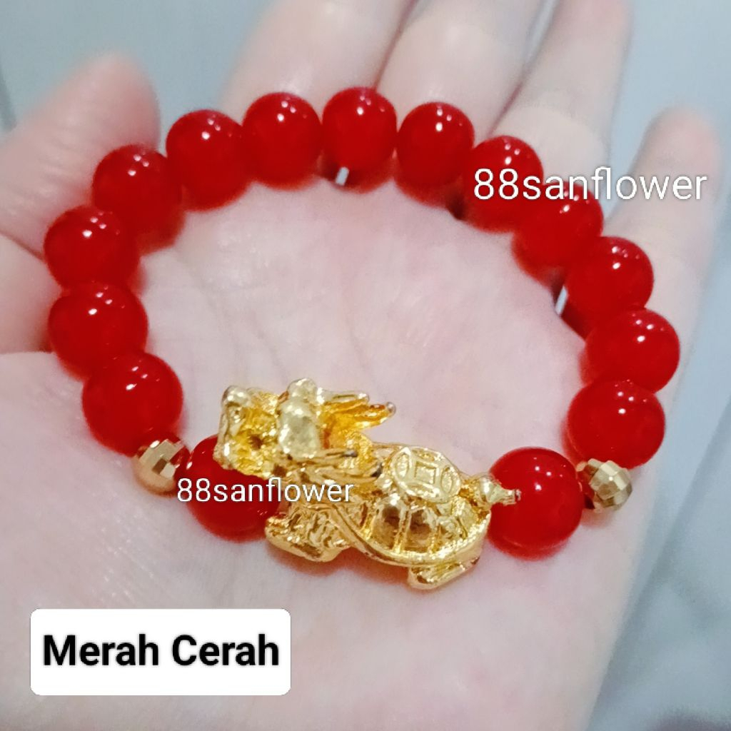 Gelang Naga Giok Merah = Gelang Pixiu Keberuntungan