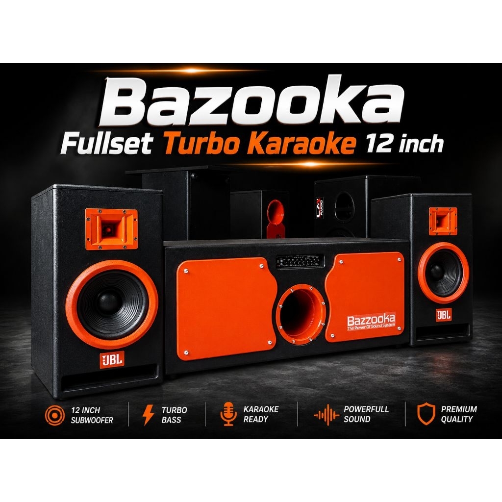 SPEAKER AKTIVE BAZOOKA 12 INCH TURBO FULLSET BAZOOKA TURBO