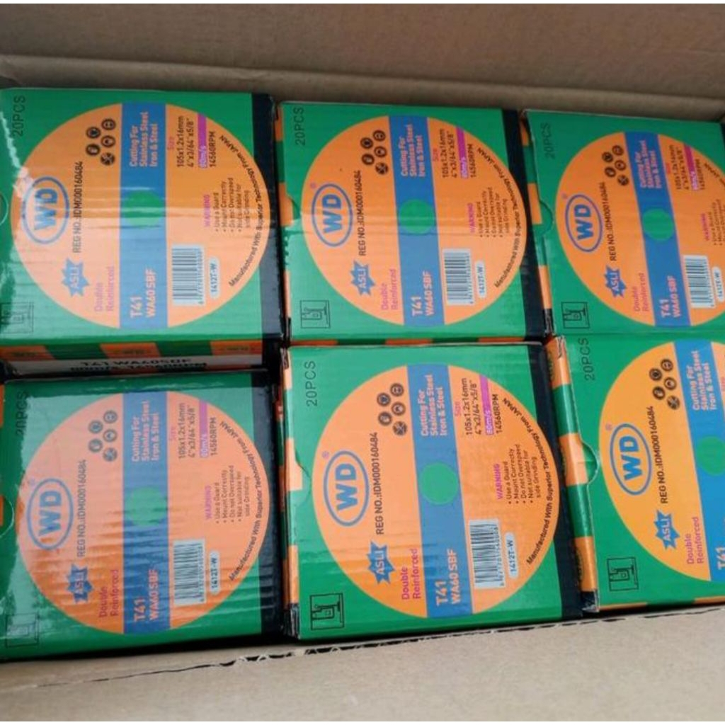 (1dus 600pc ) Mata Gerinda Potong WD 4in / Batu Gerinda Potong WD 4inch / cutting wheel WD 4inch 1 d
