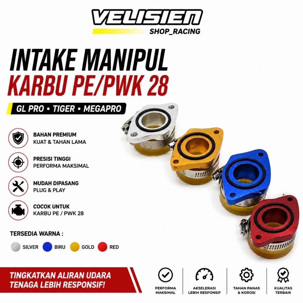 Intek Manipul Manipol Intake Intek Karbu PE 28 PWK 28 GL Pro Megapro Tiger