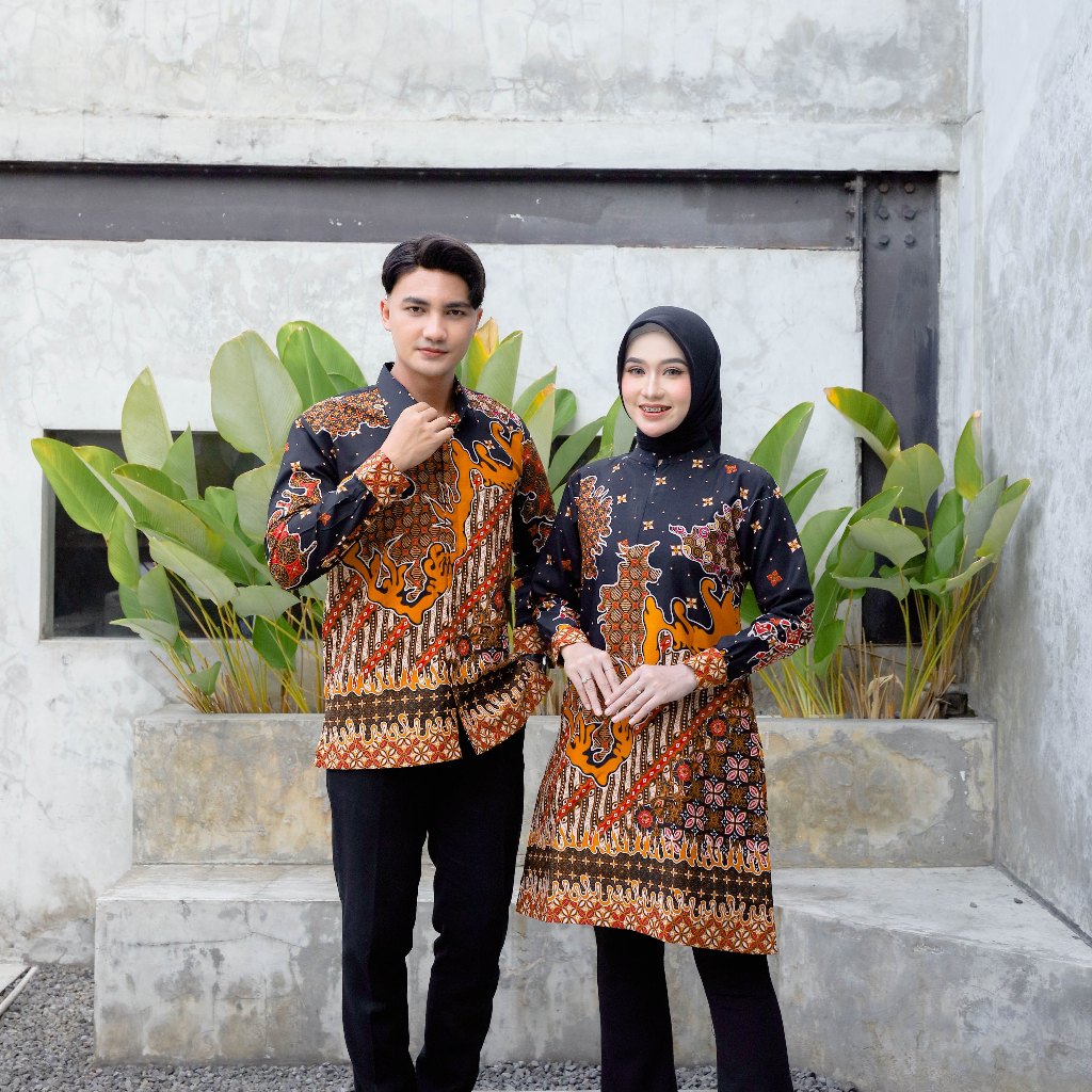 Benang Raja Batik Couple Kemeja Katun Primis Lapis Trikot Parang Arsa (SARIMBIT BATIK DAPAT DIBELI T