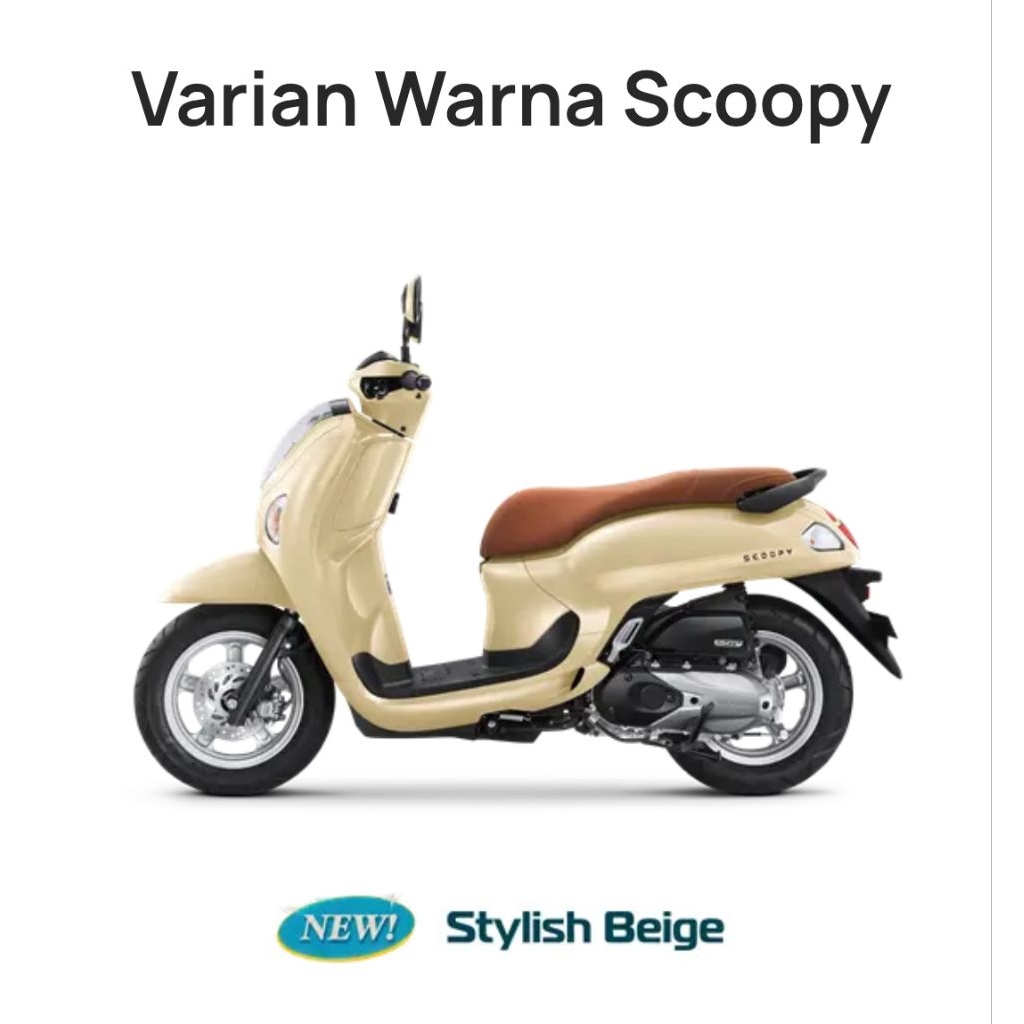 cicilan kartu kredit 0% - Honda Scoopy stylish beige 2026 sudah bisa cas HP di motor