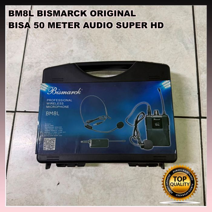 BISMARCK BM8L MIC WIRELESS BANDO CLIP ON BISMARK BM8L NEW PRODUK ORIGINAL
