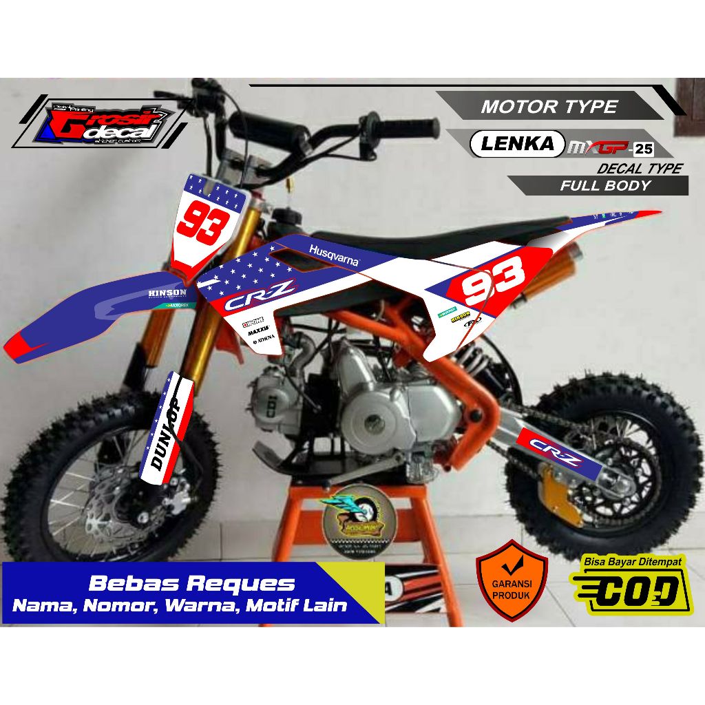 Sticker Striping Trail Mini LENKA 110cc / CRZ 110cc / ZUUMAV 110cc / MINI MOTOR 110cc / TAO MOTOR 11