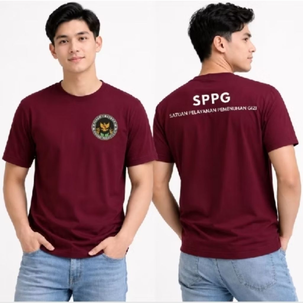 Kaos Lengan Panjang/pendek  SPPG - Sablon DTF - Unisex BAJU MBG SERAGAM MBG BAJU