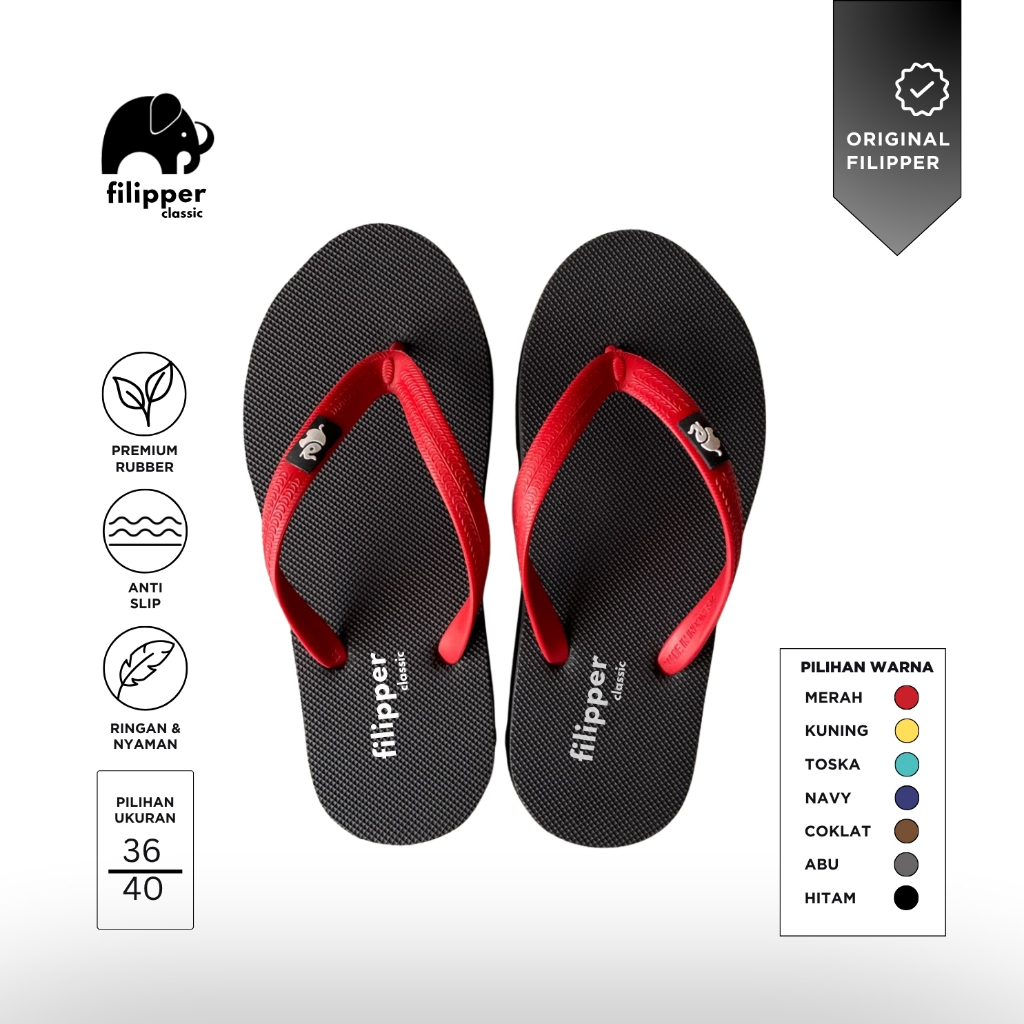 Sandal Japit Fipper Rubber Lentur Unisex Original Nyaman dan Empuk Pria Wanita
