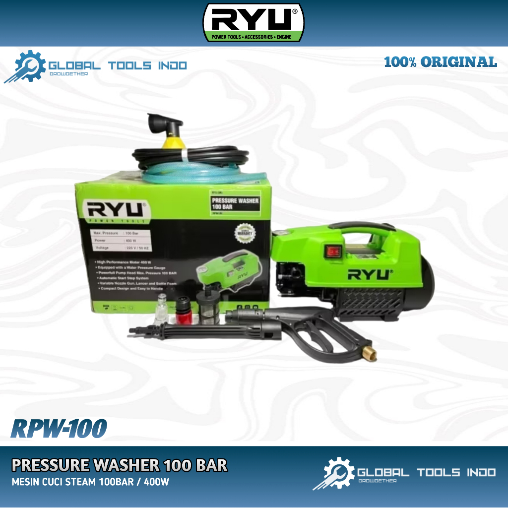 JET CLEANER RPW-100 CUCI MOBIL MOTOR AC STEAM PRESSURE WASHER CLEANER RYU ORIGINAL