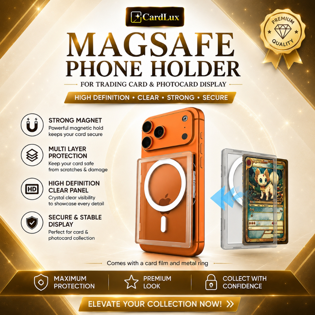 Frosted Texture Magnetic Card Holder Magsafe TCG Pokemon One Piece Dompet Magnetik Kartu Koleksi Kpo