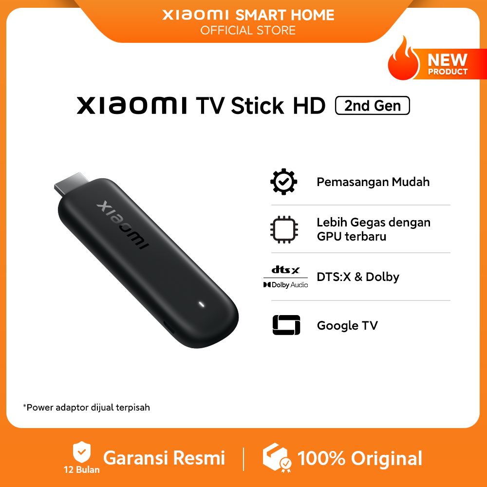 Xiaomi TV Stick HD (2nd Gen) | Pemasangan Mudah | Lebih Gegas dengan GPU terbaru | DTS:X & Dolby | G