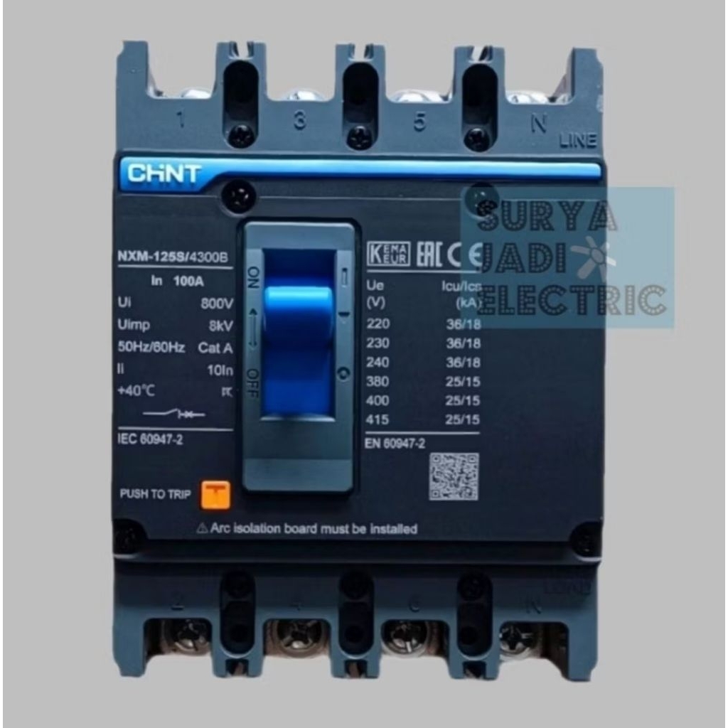 MCCB Breaker CHINT 100A/4P 100A 4P NXM-125S 100A 4 Pole