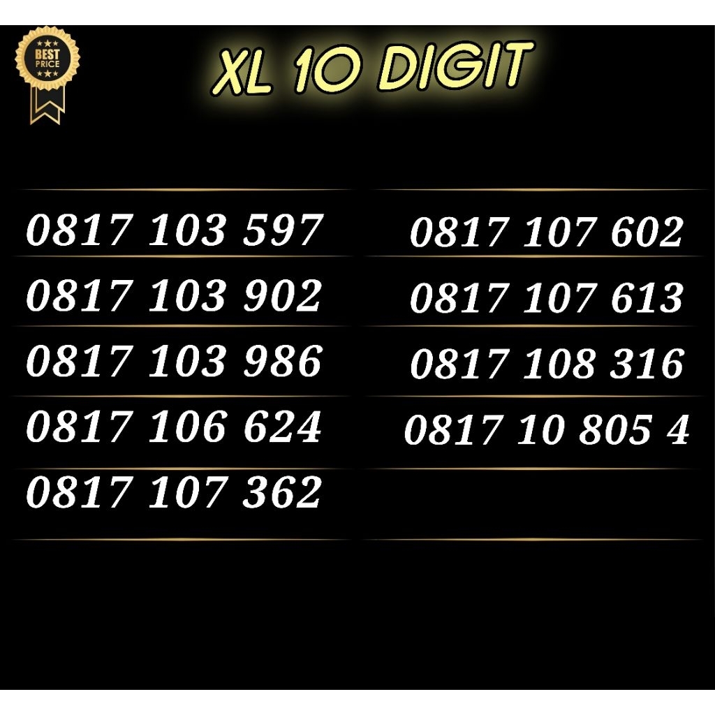 Nomor cantik xl 10 digit