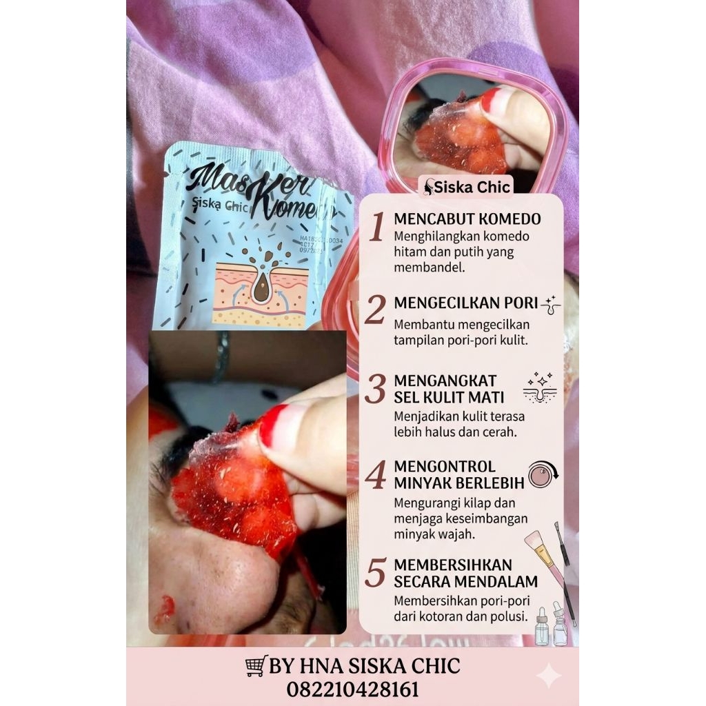 MASKER KOMEDO SISKA CHIC ORIGINAL(promo)- Ampuh Mengangkat Komedo, Menghaluskan Kulit,