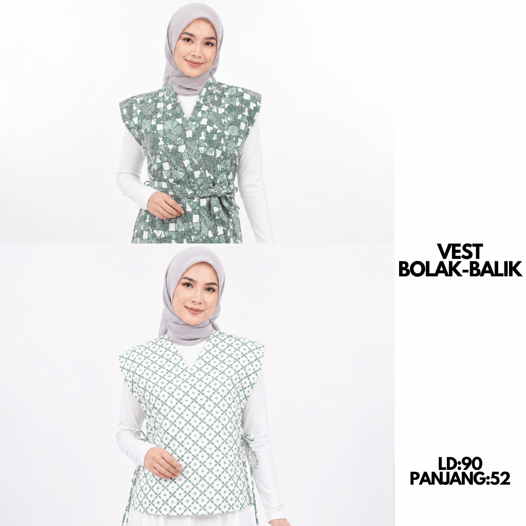 Vest Batik Wanita Bolak Balik