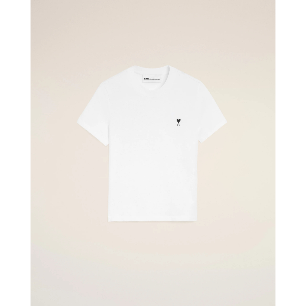 Ami Paris White Cotton T-shirt Ami de Coeur
