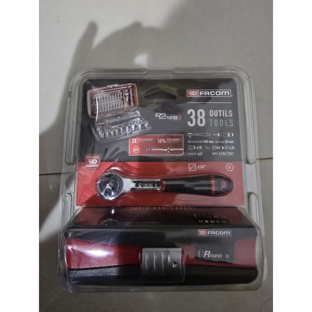 Facom Set Ultra Compact Ratchet SQ1/4 R2NANOPB Murah