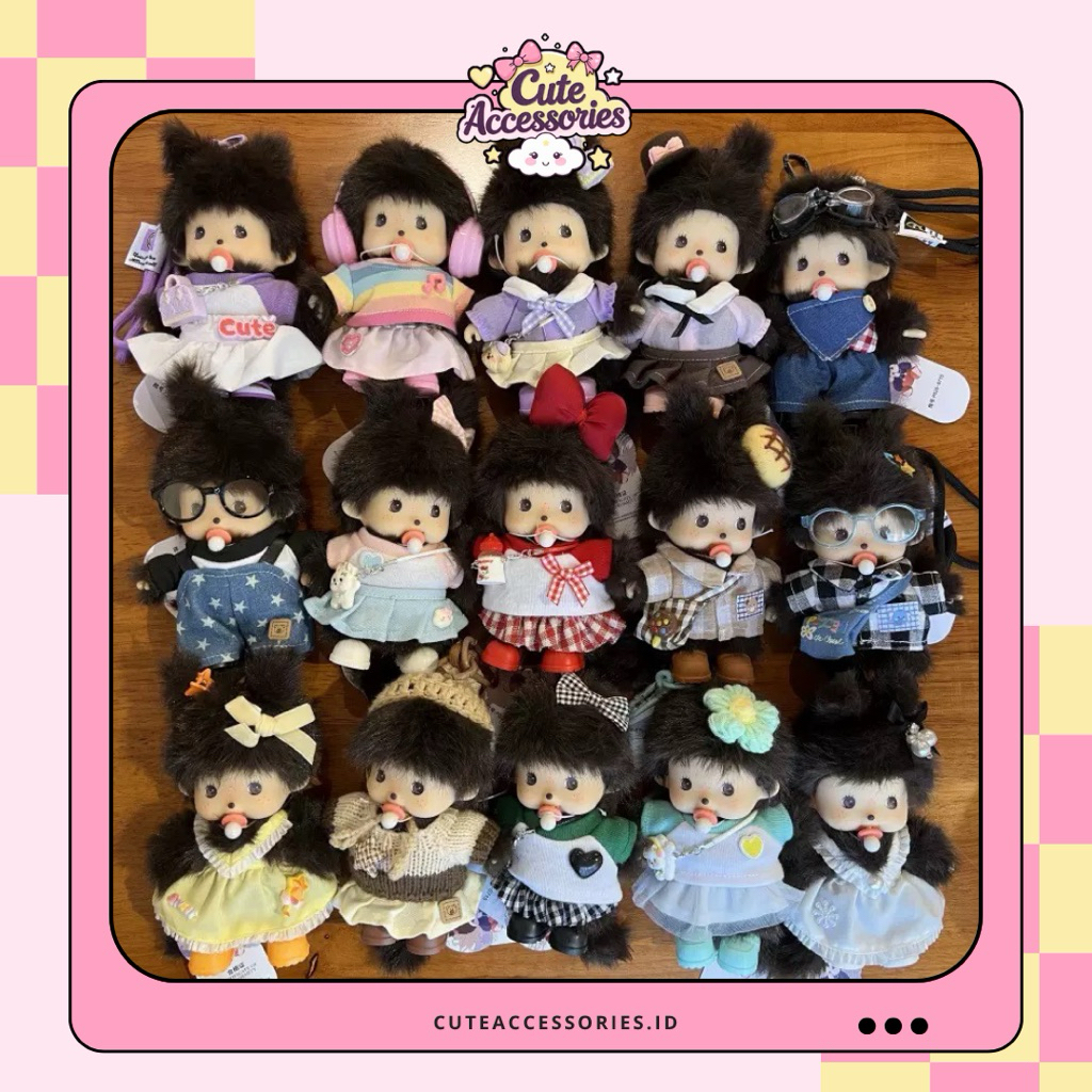 Monchhichi Plush Keychain/ Gantungan tas lucu gemoy custom monchhichi/Limited Edition