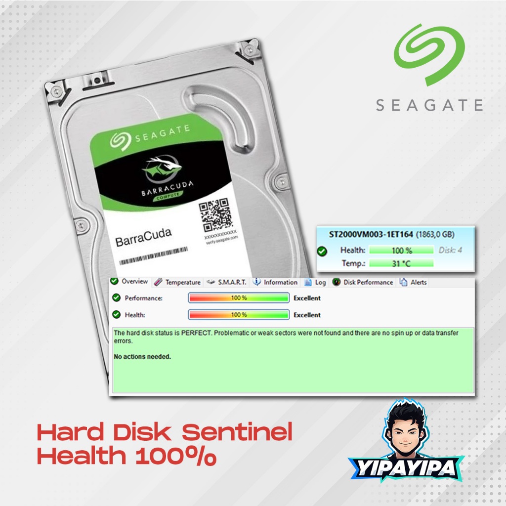 HDD / Harddisk Seagate 500GB/1TB/2TB 3.5 Inch Second Health 99-100% Normal Tested