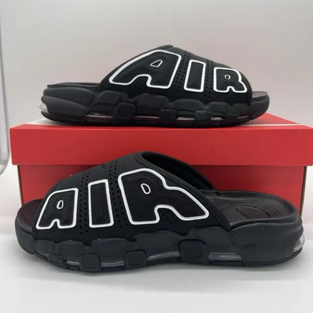 Nike Air More Uptempo Slide "Black/White/Black/Clear" Original BNIBWT