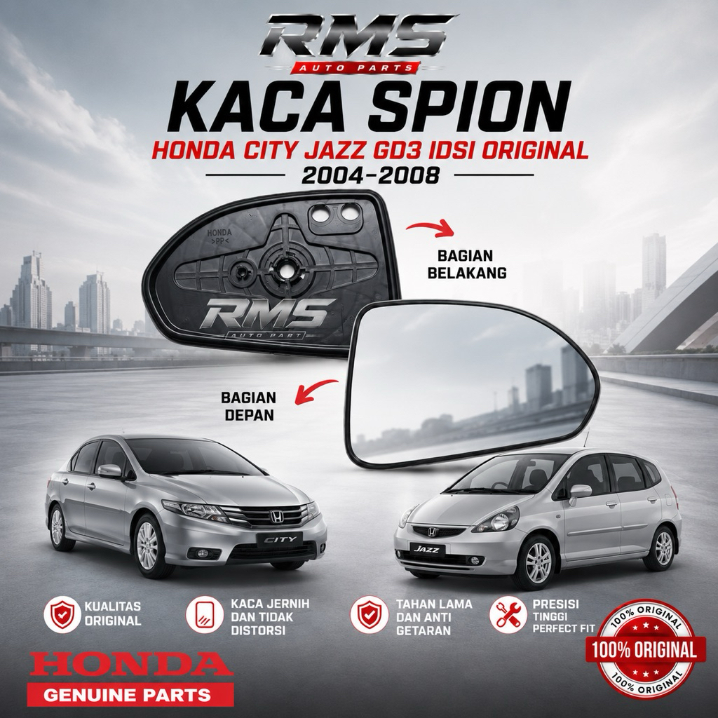 kaca spion honda city jazz GD3 idsi 2004 2005 2006 2007 2008 original  kanan atau kiri cermin spion 