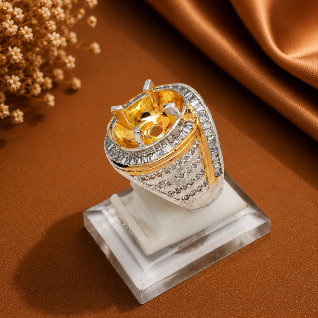 Ring Cincin Alpaka Tepper Kombinasi 13x9 mm – Emban Batu Akik Oval Premium