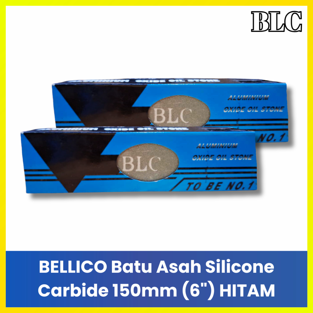 BELLICO Batu Asah Hitam Original 150mm 6" Silicone Carbide Combination Stone Alat Pengasah Bilah Pis