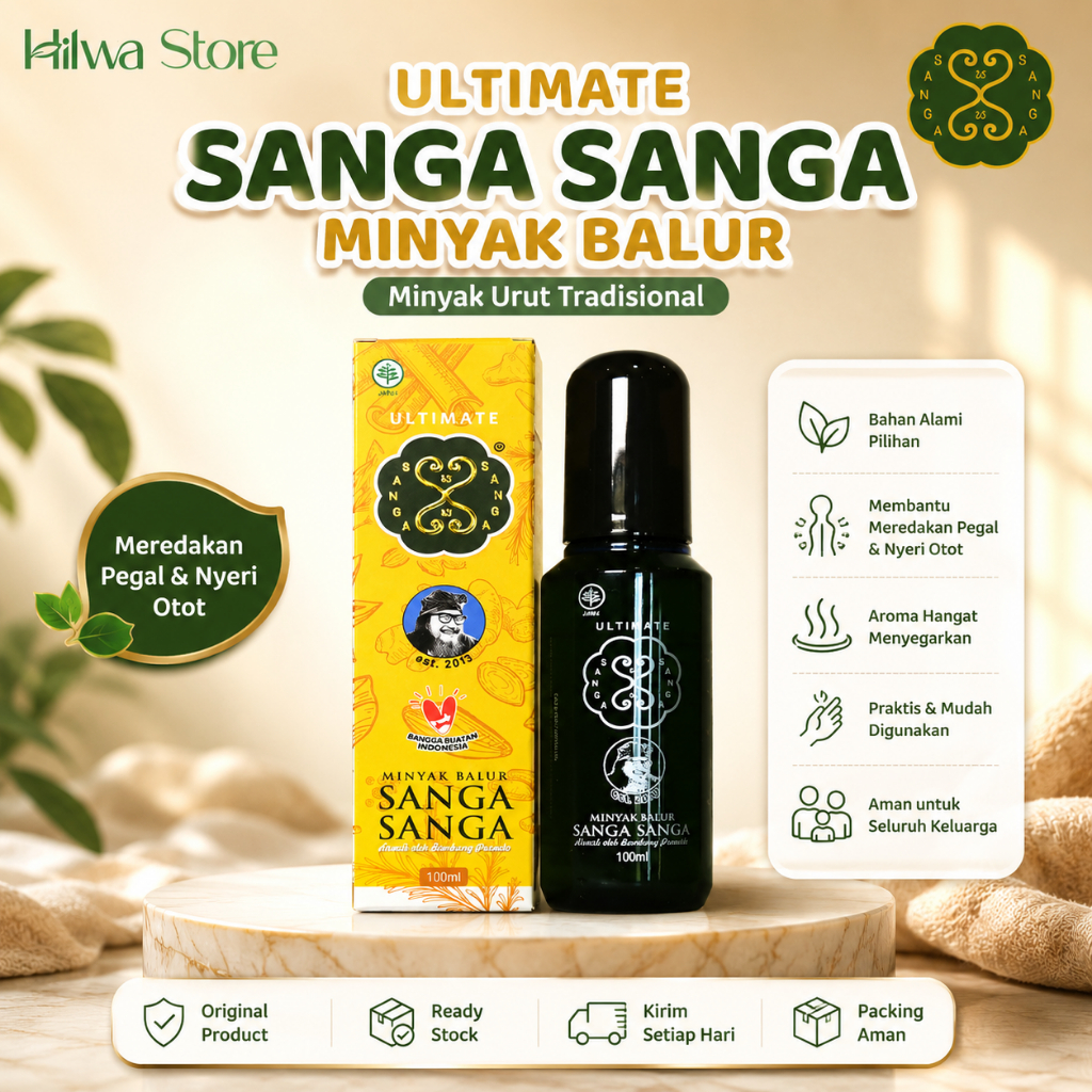 Minyak Balur Sanga Sanga 100ML Original By Kutus Kutus Herbal Berkhasiat