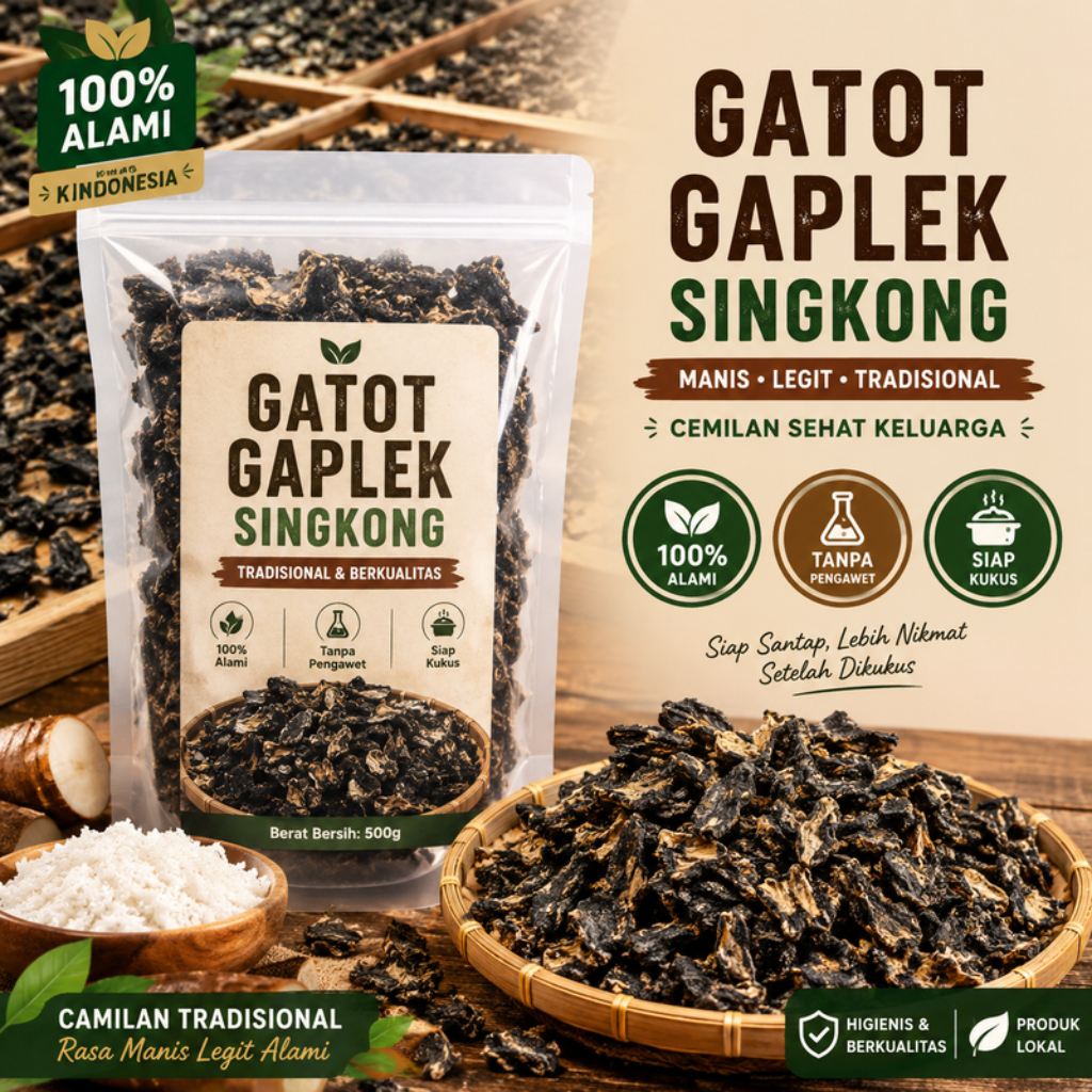 Gatot Singkong Kering 1Kg - Gaplek Gatot