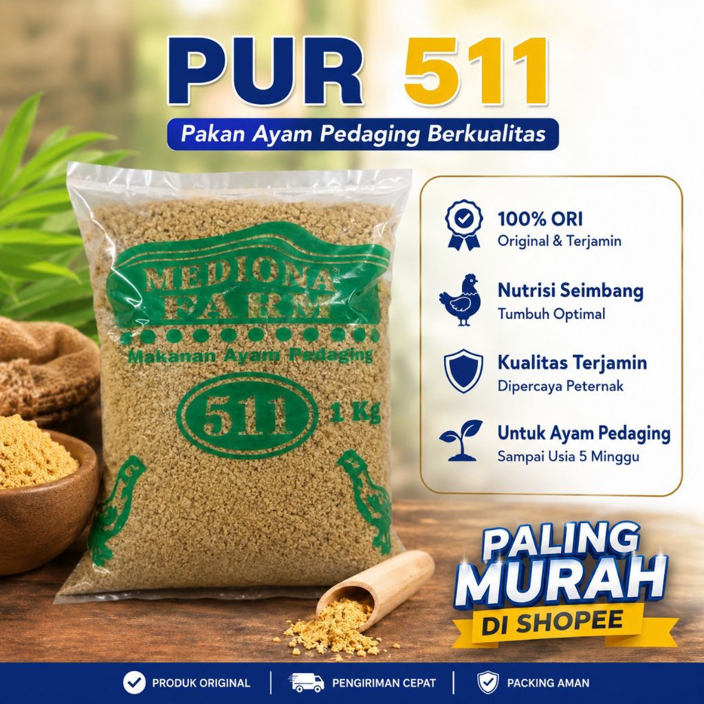 PUR 511 1KG PAKAN AYAM PEDAGING MURAH - VOER 511