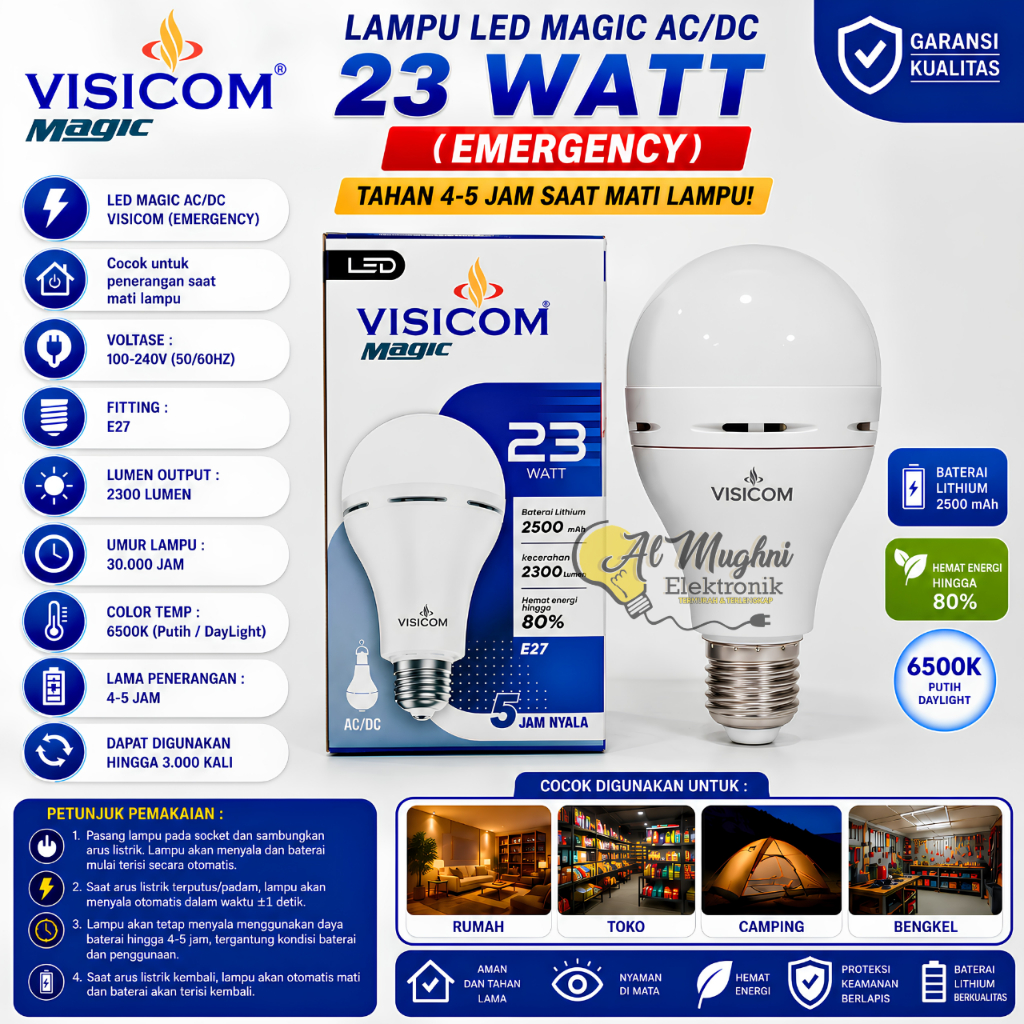 lampu LED EMERGENCY VISICOM 23 W / led megic visicom