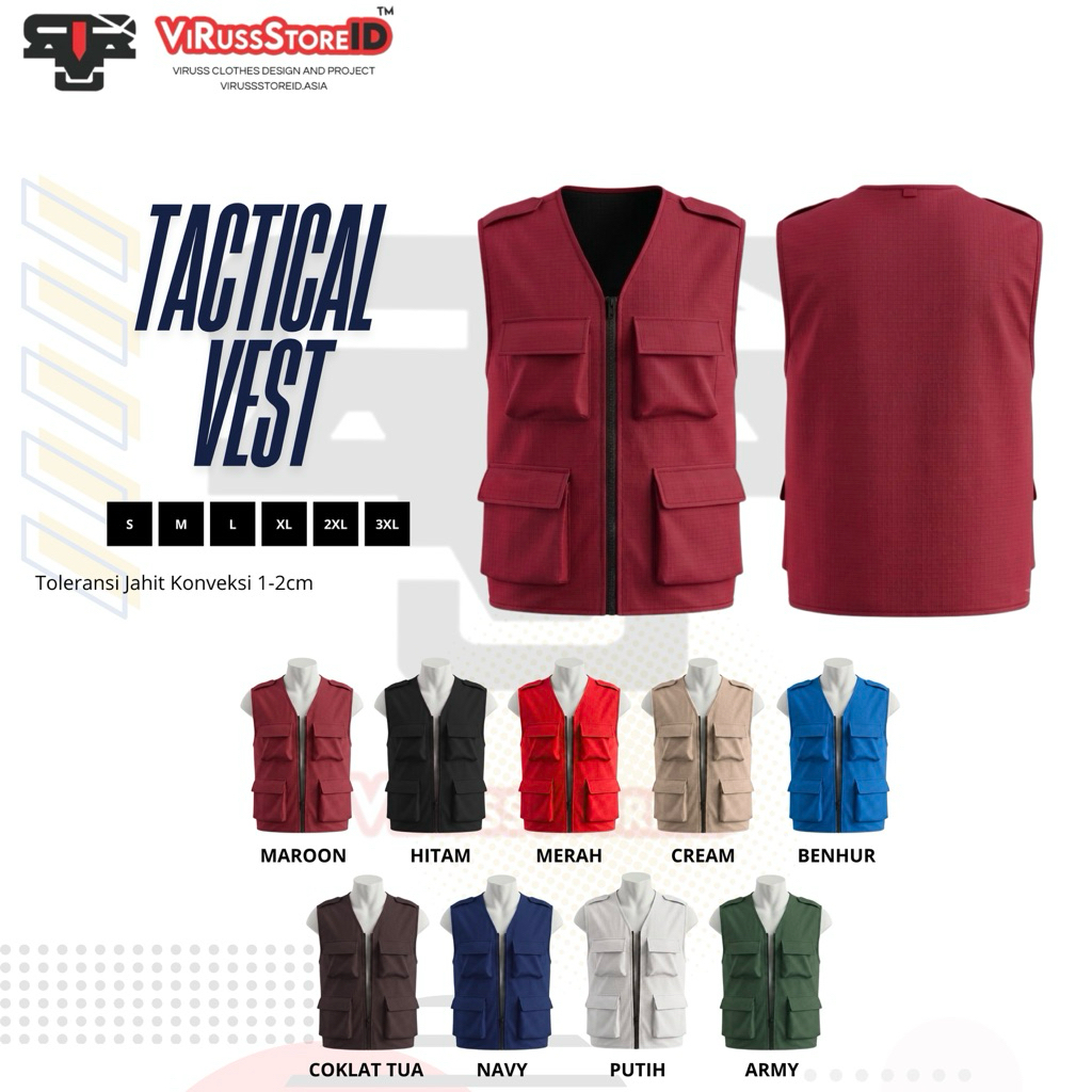 TACTICAL VEST - RIPSTOP/POLOS/CUSTOM SABLON/CUSTOM BORDIR