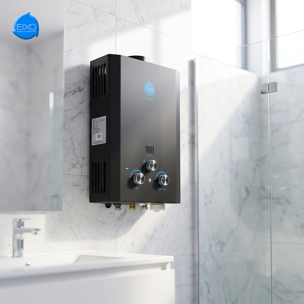 EIXO Water Heater Gas Pemanas Air Mandi 6 Liter Black White EXG 16-6