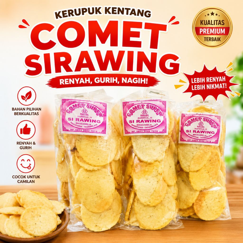 COMET Sirawing Khas Tasikmalaya Cemilan Snack Jajanan Tradisional Comet Singkong