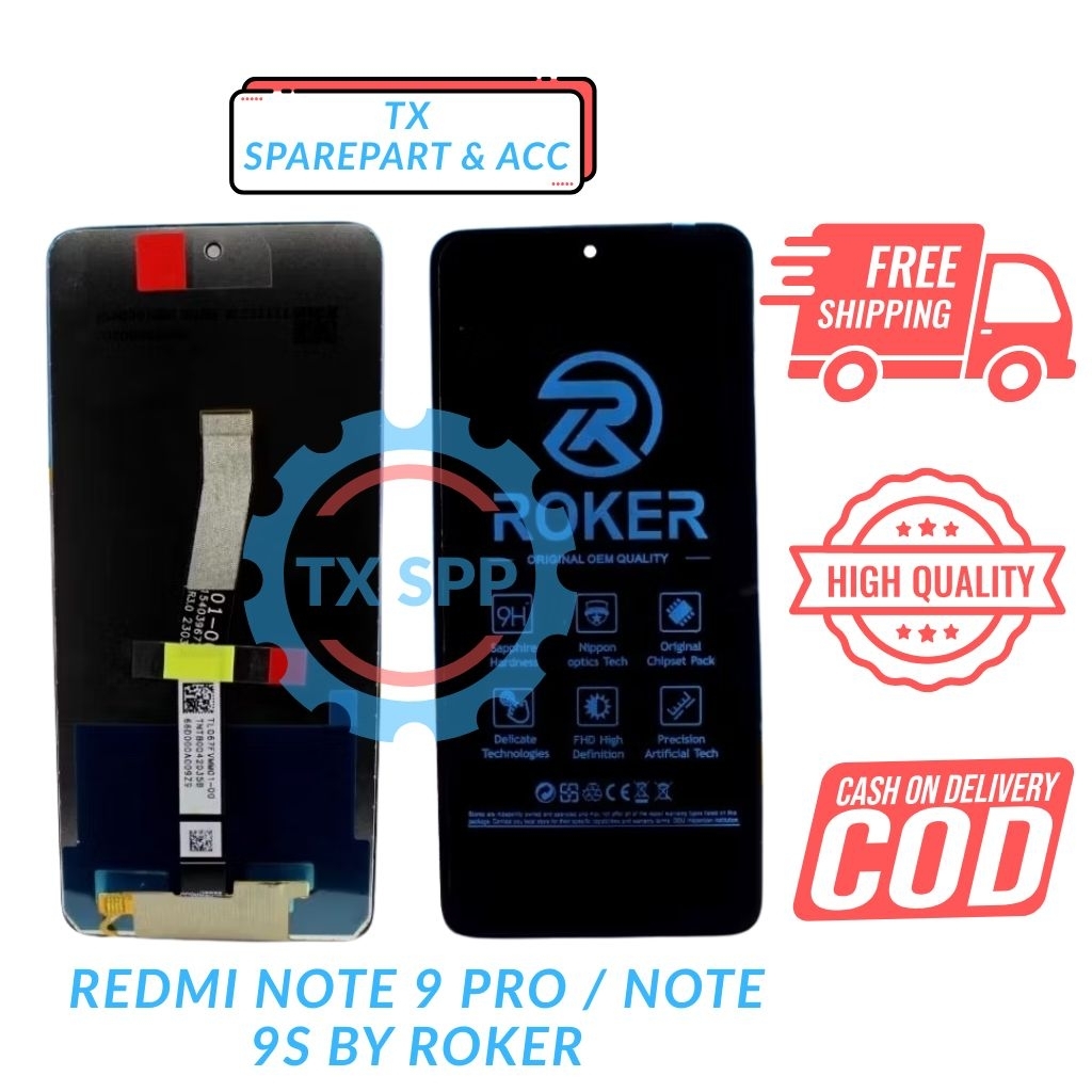 ( TX ) LCD UNTUK XIAOMI REDMI NOTE 9 PRO / NOTE 9 PRO S FULLSET ORIGINAL BY ROKER
