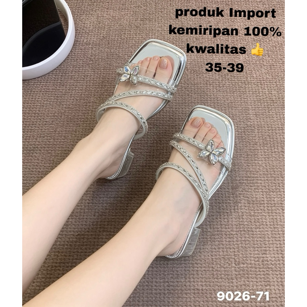 heels hak kaca mewah import 9026