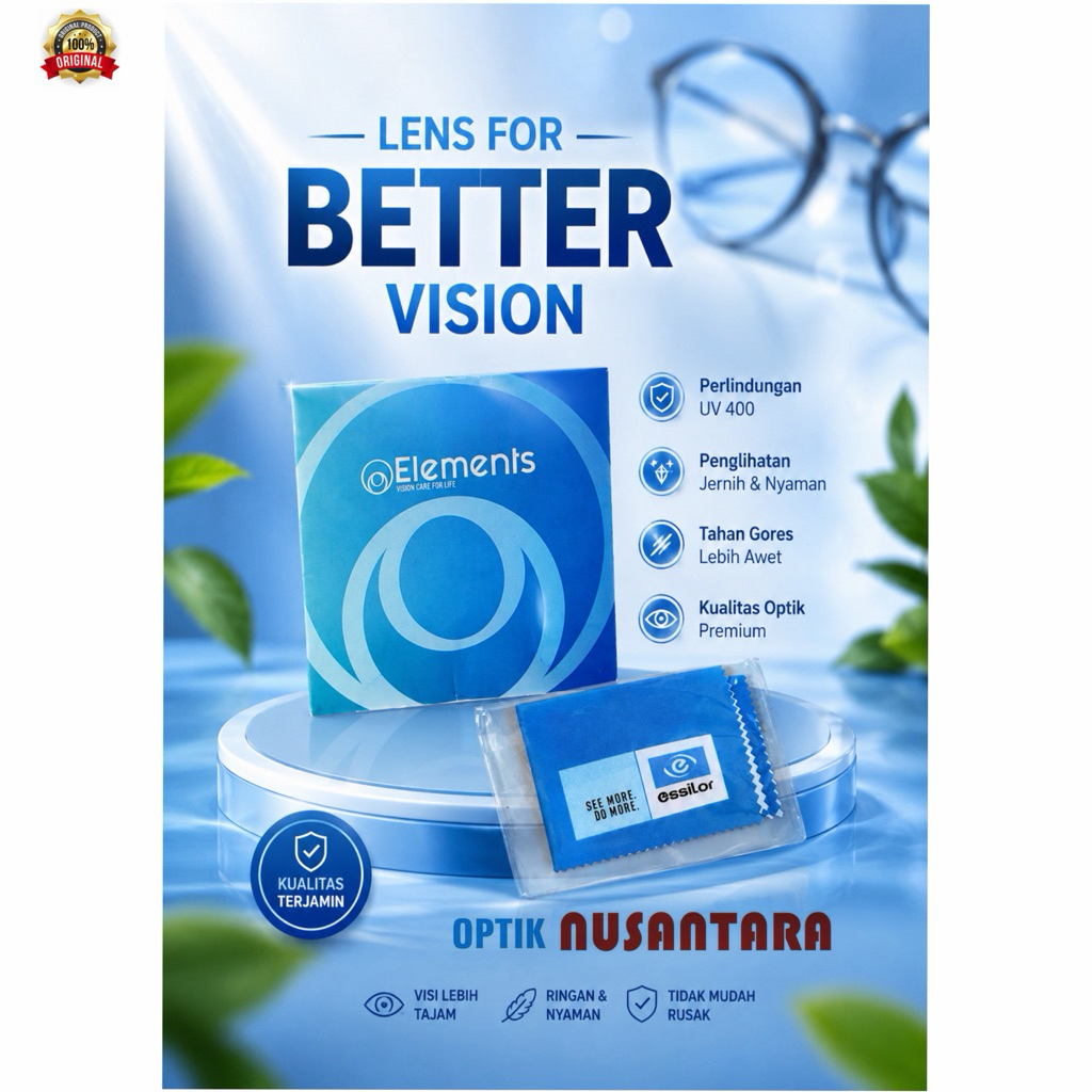 Lensa Kacamata Element protection (Perlindungan sinar biru) dari essilor Original garansi resmi 1th 