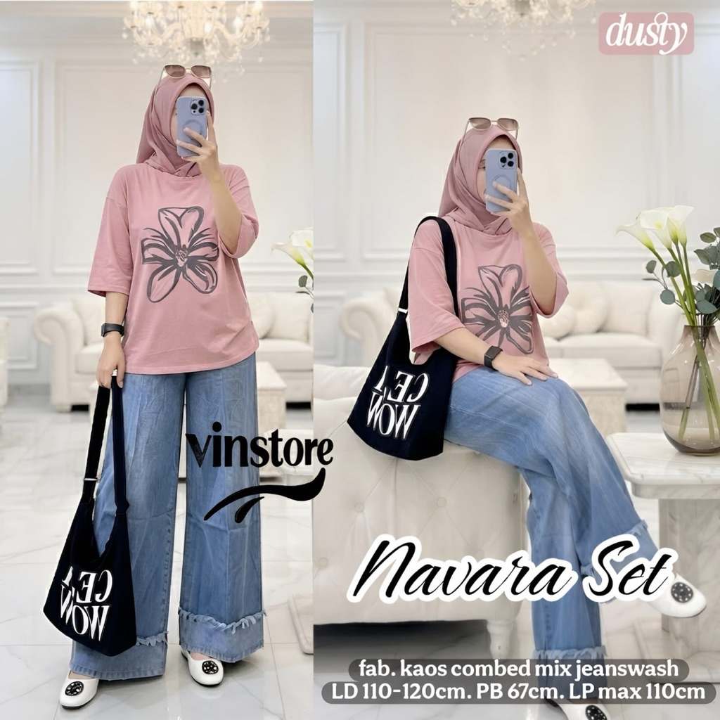 Navara Set Celana Setelan Baju Wanita Kekinian by Vinstore
