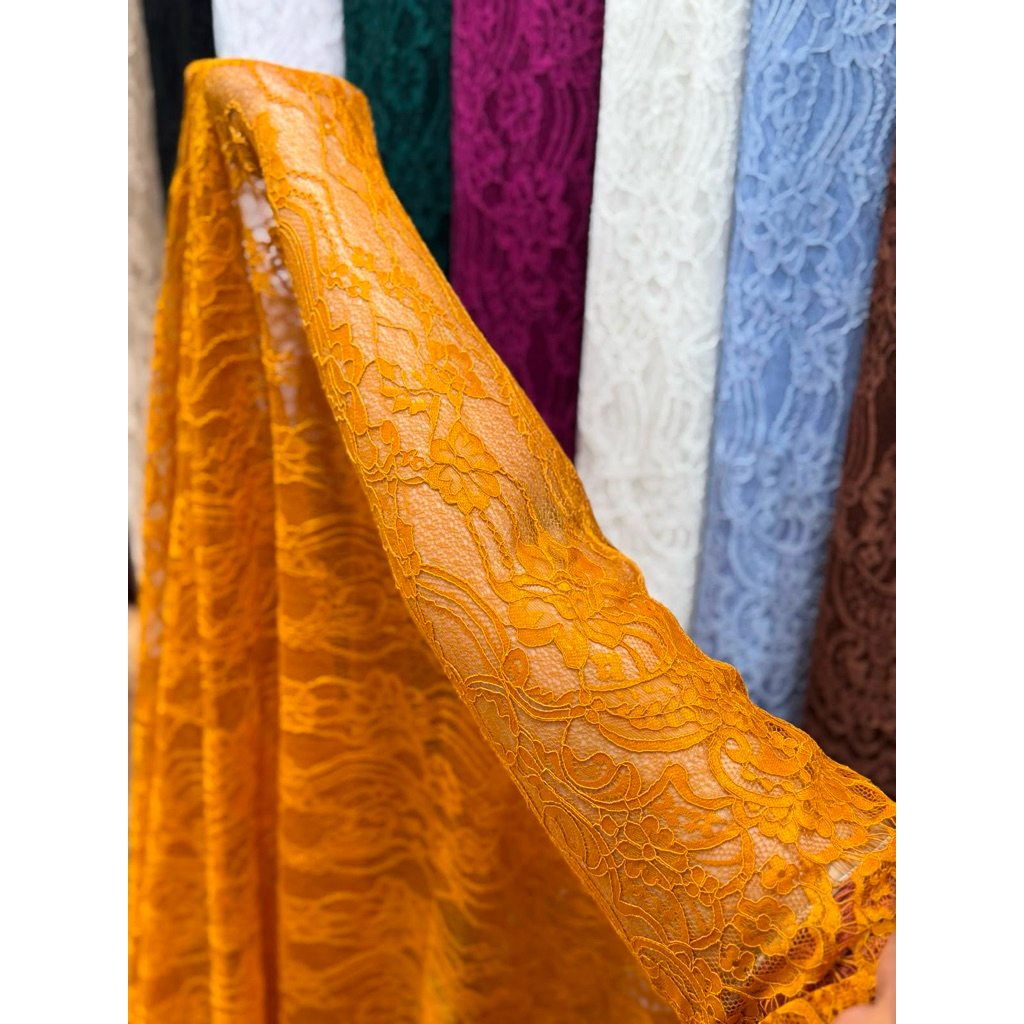 Kain kebaya brokat  santily lace premium//kain santily premium//bahan kebaya//santily premium imp