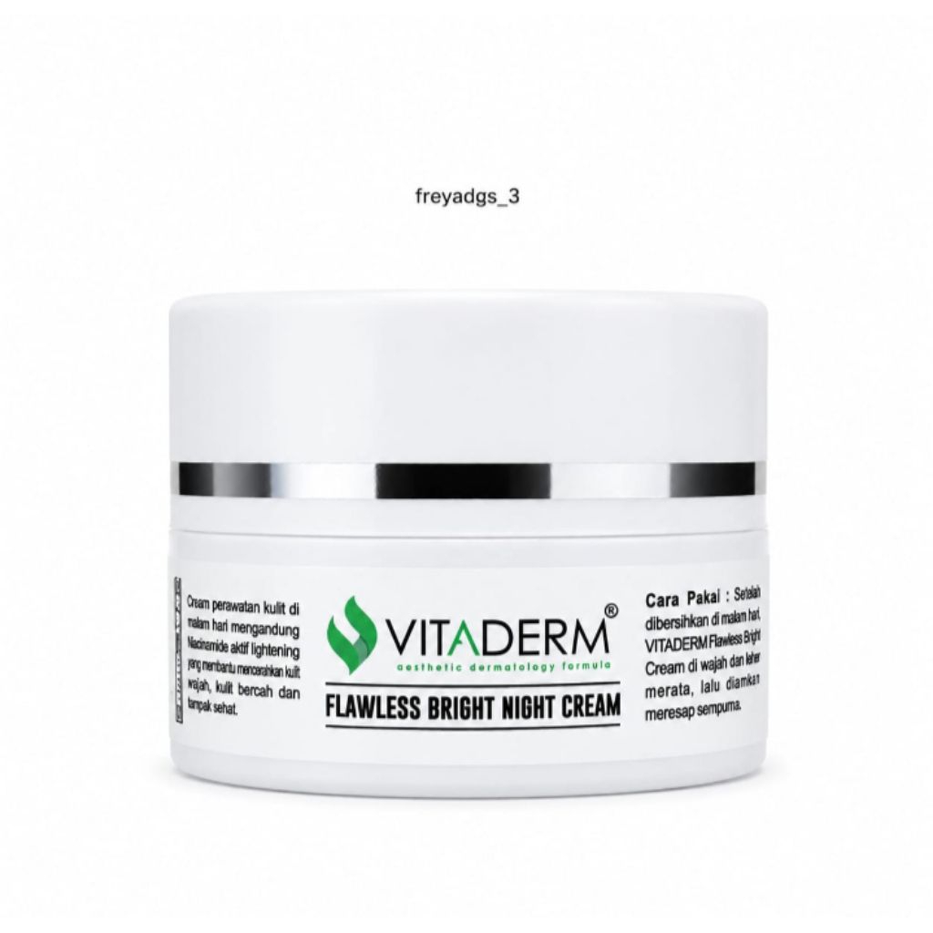 vitaderm flawleess bright night cream(pencerah,pemutih dan bisa menghilangkan flek)