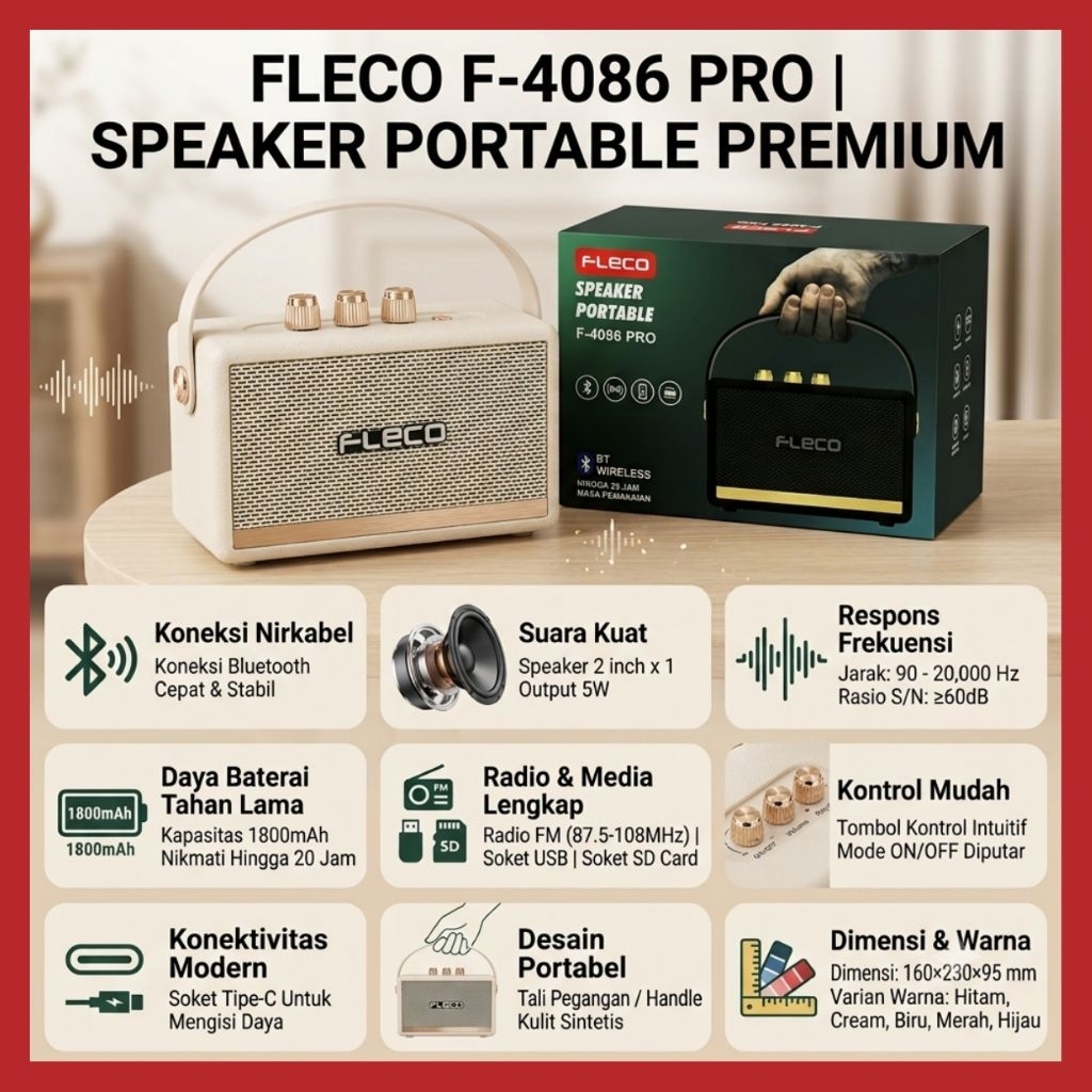 FLECO F-4086 PRO SPEAKER BLUETOOTH