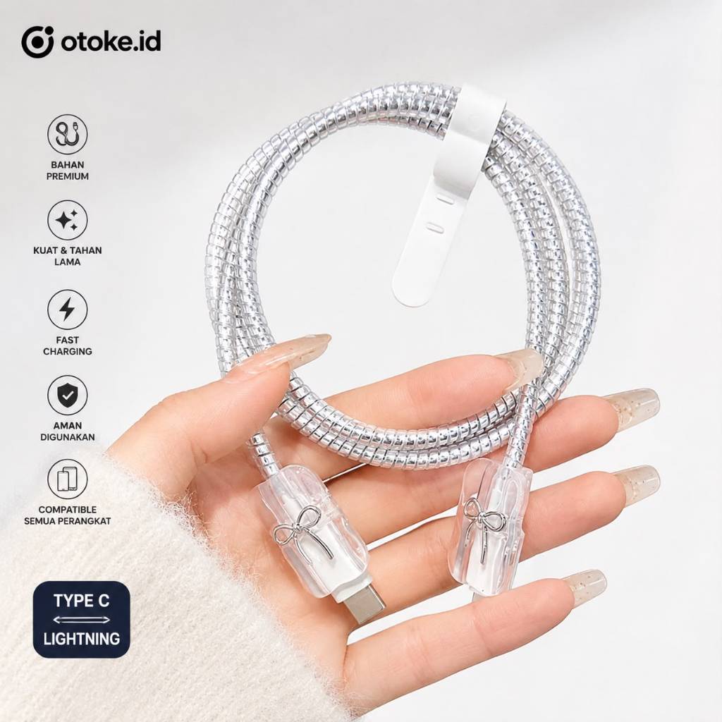 OTOKE - (4 in 1) Pelindung Kabel Charger Micro USB+Type-C dan Type-C+Type-C Pelindung Kabel Data Kaw