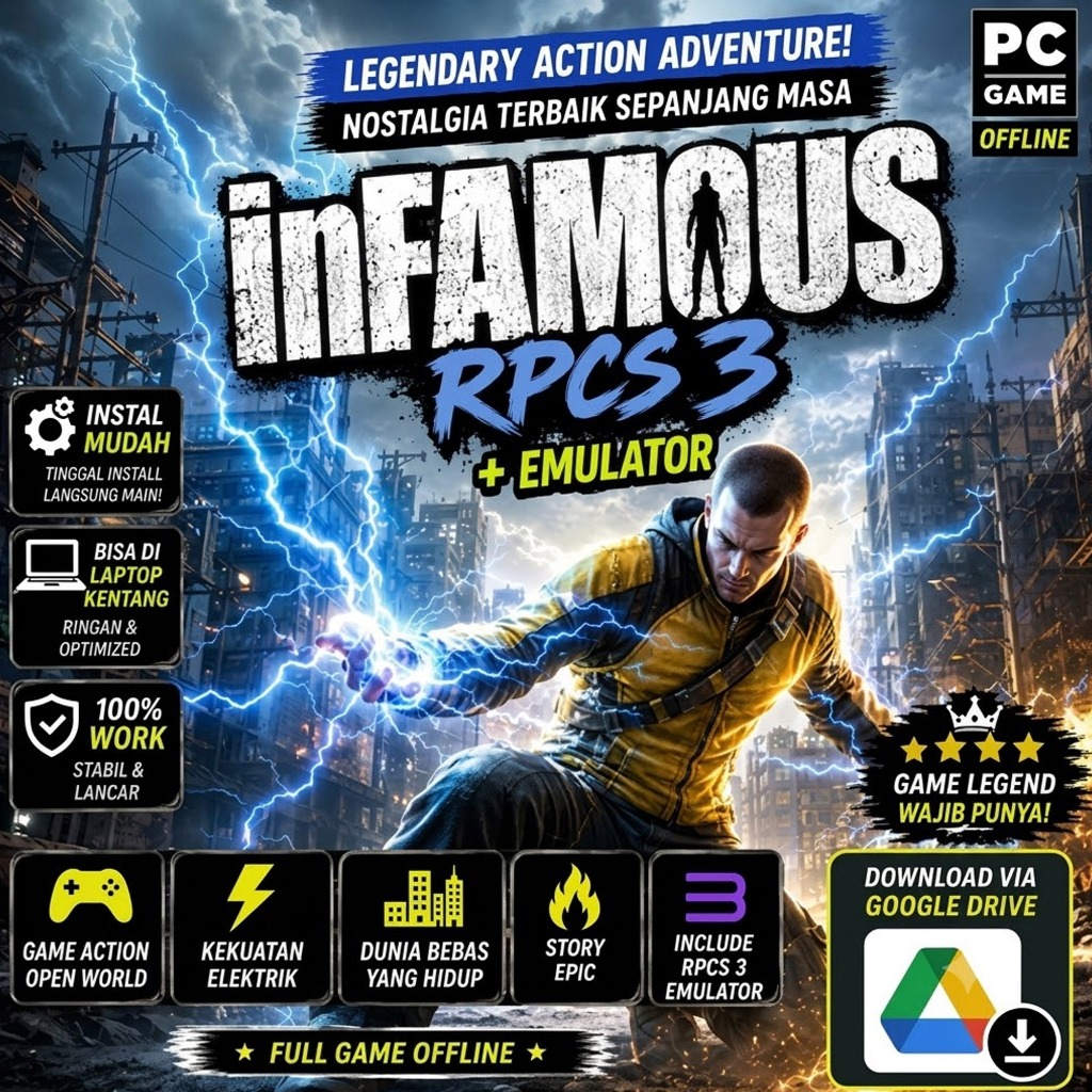 (RDP) INFAMOUS + RPCS 3 EMULATOR - GAME PC RAJA DIGITAL PRO