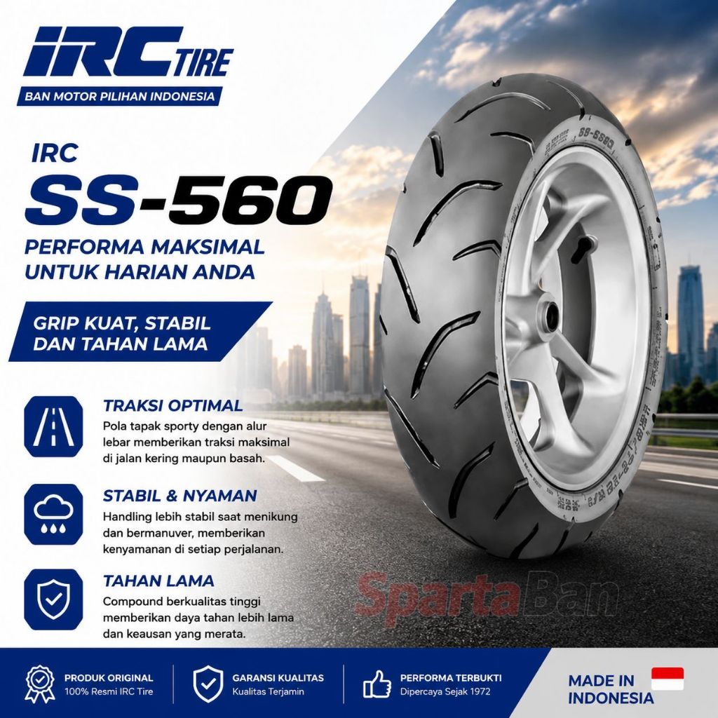 IRC SS-560R 130/70-13 Ban Motor Tubeless Original IRC SS-560, IRC SS560, Ban IRC SS-560R, Ban IRC SS